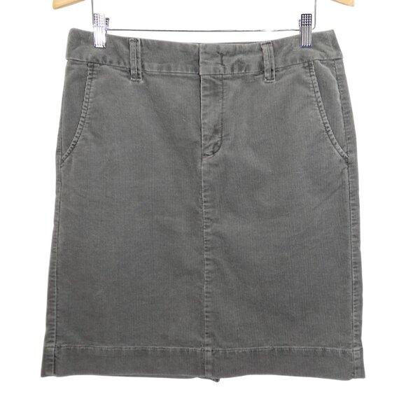 Eddie Bauer Gray Corduroy Skirt Casual Y2K CabinCore Minimalist Size 8 - Picture 1 of 4